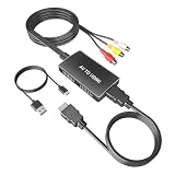 Kirzi Female RCA in to HDMI Out Cable Converter Adapter with HDMI and RCA Cables, CVBS Composite AV to HDMI Converter (av to hdmi Female)