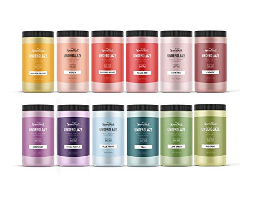 Speedball Underglaze Deluxe Pack, (12) 16-Ounce Colors, 2020 Color Assortment #TOP6
