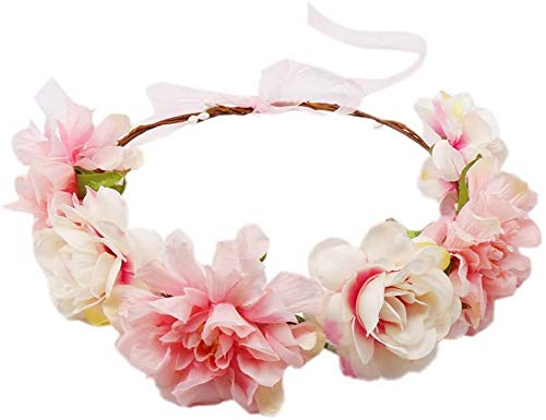 UWY Aufbewahrungstasche Blumenkrone Stirnband Verstellbarer Blumenkranz Stirnband Braut Brautjungfer Blumenmädchen Kopfbedeckung für Hochzeitsfestival Sommerfest Fotografie Cover