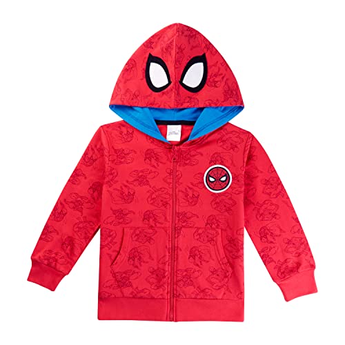 Marvel Spiderman Boys Hoodie, Spiderman Zip Up Hoodie Jumper for Boys, Ages 2 to 10 Years (2-3 Years) Red