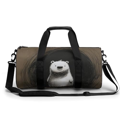 Sac de sport en toile blanc 45cm résistant et léger pour voyager léger