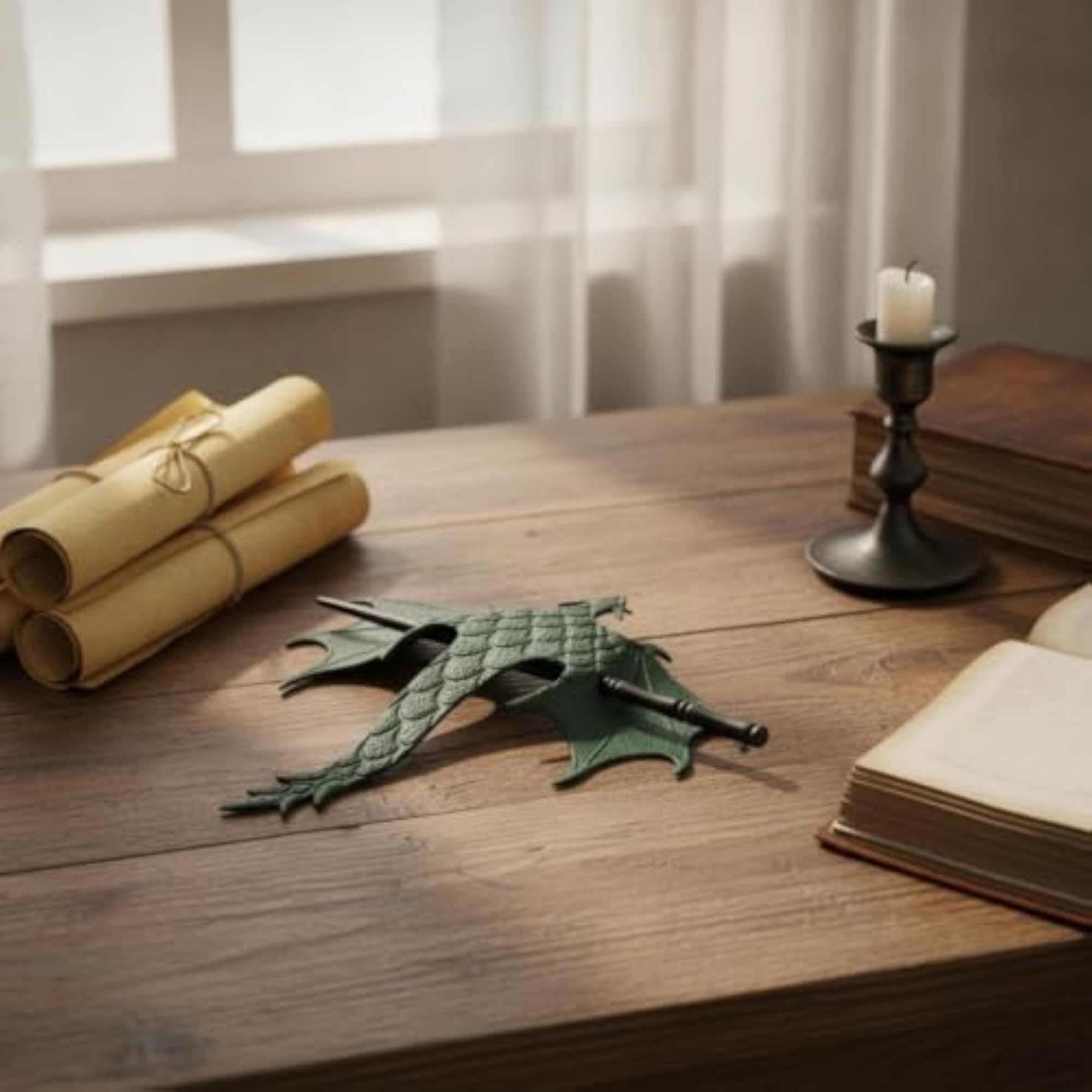 Dragon Sculpted Hairpin with Textured Design, Cosplay Accessory