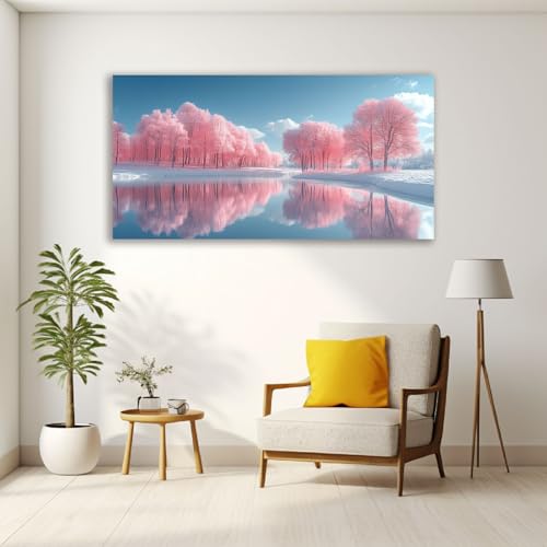 Impression Sur Toile XXL d'architecte design moderne forêt arbre rose - 4