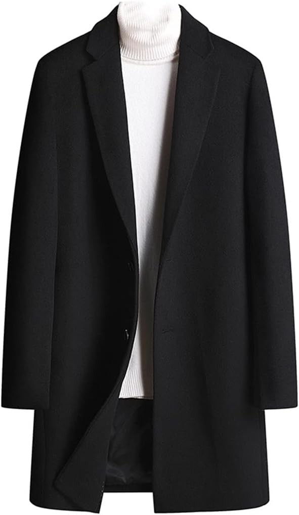 Mens Wool Trench Coat Jackets Autumn Winter Business Casual Woolen Coats Male Long Windbreaker Outwear Steetwear Overcoat