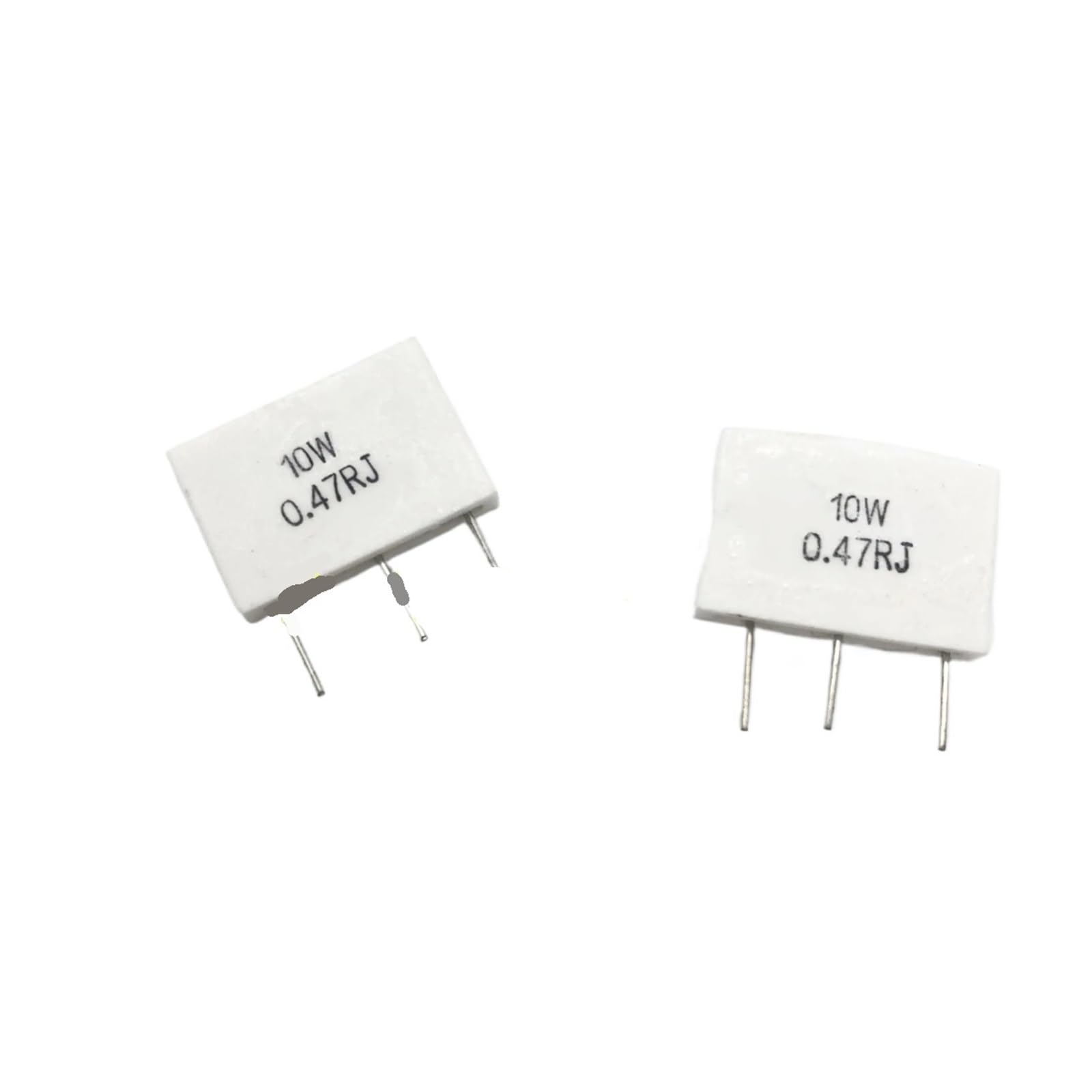 Lot de 2 résistances tripodes non inductives doubles en ciment, 5 W x 2 (5 W + 5 W), 0,18 R, 0,22 R, 0,33 R et 0,47 R(5W and 5W 0.22R)