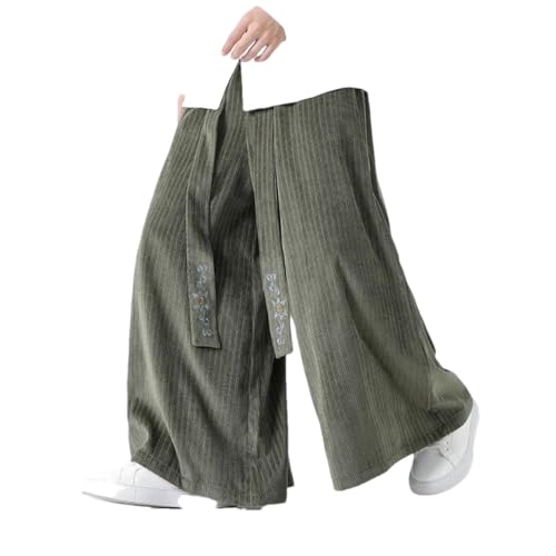 Men Corduroy Loose Elastic Waist Harem Pants Casual Jogging Wide Leg Pants Harajuku Sweatpants2