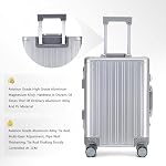 YYW 100% Toutes les valises en aluminium, 20 Sac à bagages de pouce avec TSA Verrouillage, roues silencieuses (argent, 20-Inch)