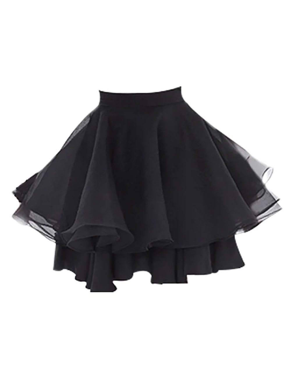 Falda Corta De Mujer - Faldas De Malla Sólida para Mujer Verano Cintura Alta Elegante Vestido De Bola Faldas Estilo Moda Una Línea Mini Falda