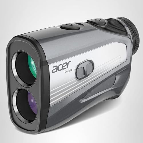 Acer Gadget Golf Rangefinder with Slope, 1200/1700Yards, 6X Magnification | Laser Rangefinder with Flag Lock Vibration, Slope Switch, Rechargeable Battery, Magnetic Strip, Gift for Golfers