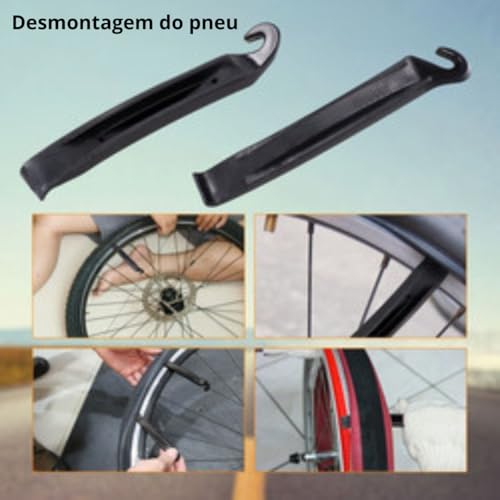 Kit de Ferramentas para Bicicleta, Chaves, Remendo para Pneus, Bomba de Ar, Bolsa para Quadro