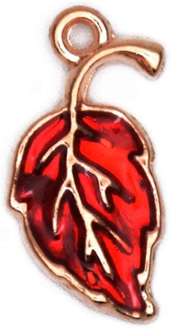 VIDRIO Pack of 80 Autumn Leaves Enamel Charms Gold Plated Colored Pendants Hawaii Style Accessories for Necklace Bracelet Jewelry Making DIY Crafting - Image 2