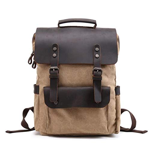 Herren Vintage Canvas Leder 14" Laptop Wasserdichte GroßE Reiserucksack