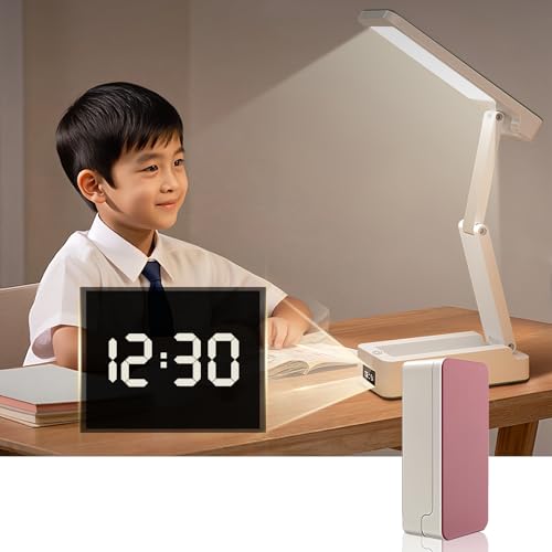 SEKIDAR 折り畳みデスクライト10000mAh充電式 3色調整可能・無段階調光・目の保護 スマート時計表示 折りたたみ led ライト ド 電気スタンド led 机 ライト 勉強 多角度調整 265回転 収納簡単 省エネ 寝室 仕事 勉強 旅行 非常