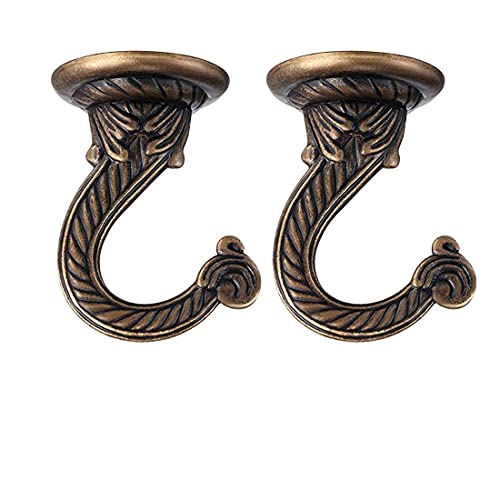 2 Sets 55mm/2.17″ Ceiling Metal Ceiling Hooks, Heavy Duty Swag Hooks with Hardware for Hanging Plants/Chandeliers/Wind Chimes/Ornament (Bronze Color)