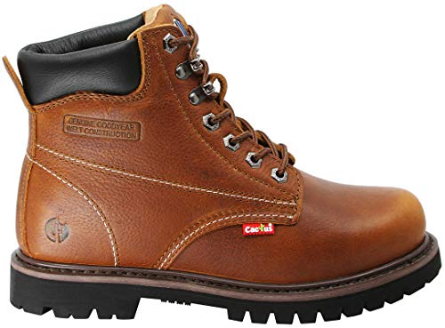 Cactus Men’s 6” Soft Toe Oil Tumbled Full Grain Leather Oil Resistant Rubber Outsole Construction Work Boot2