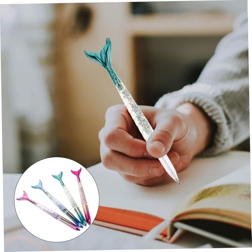 4 bolígrafos de gel con tinta azul y diseño sirena TEHAUX miniatura 6