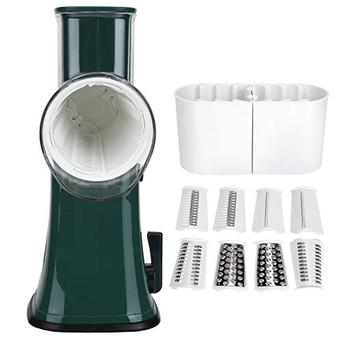 Cortador triturador de verduras manual 5 en 1, picador rallador de zanahorias y patatas, utensilio de cocina multiusos con 10 cuchillas de acero inoxidable, grado alimentario,