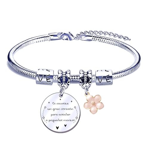 POIUYTRE Pulsera Profesoras Regalos Originales para Profesoras Pulseras Maestro Regalo Grabado Pulsera Graduación Regalos Cumpleaños Regalo del dia del Maestro (6)