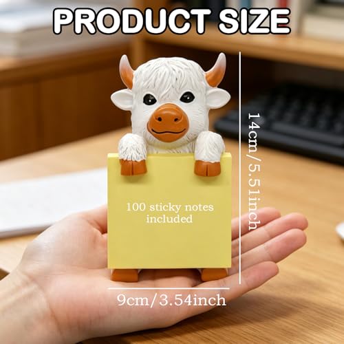 Support de notes adhésives vache des Highlands cadeau mignon et doux - 2