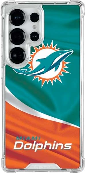 Skinit Clear Phone Case Compatible with Galaxy S25 Ultra - Officially Licensed NFL Miami Dolphins Design