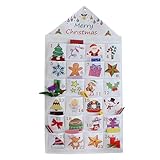 Merveilleux miracle : améliorez votre fête avec ce calendrier de Noël avec poches. Économisez de l'espace avec le design facile à suspendre qui donne à votre maison une touche chaleureuse