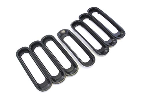 Red Hound Auto 7 Front Grille Inserts Guard 2007-2018 Compatible With Jeep Wrangler Jk And Unlimited Black Grill Trim Cover #TOP1