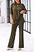 KIRUNDO Womens Loungewear Set 2025 Trendy Summer Casual Short Sleeve Tops Wide Leg Lounge Pants Set Going Home Outfit For Mom After Birth(Army Green, Small)