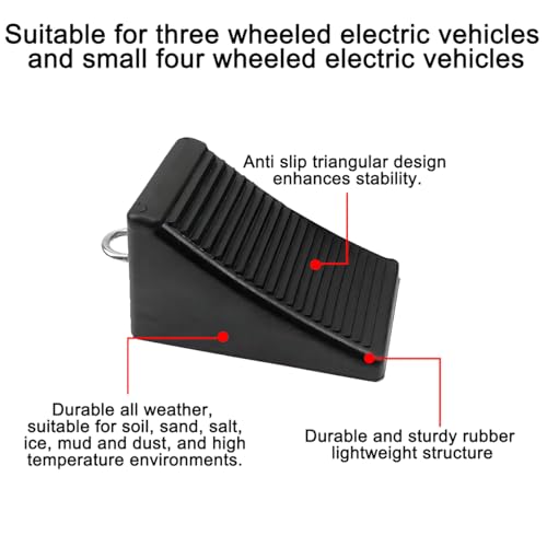 Image of Mandark 2PCS Heavy Duty Rubber Car Wheel Chocks, Durable Automotive Tire Stoppers, Anti-Slip Solid Front and Back Vehicle Wheel Stoppers, Universal for Travel Trailers, Camper, ATV