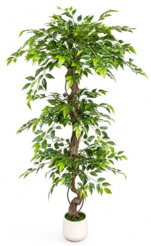 Pekaro フェイクグリーン 人工観葉植物 大型 高さ180cm フィカスツリー 3分割式 リビング 玄関