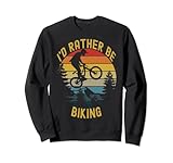 funny i d rather be mountain bike retro sunset bike felpa