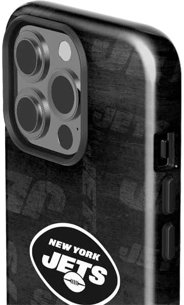 Skinit Impact Phone Case Compatible with iPhone 15 Pro - Officially Licensed NFL New York Jets Black & White Design