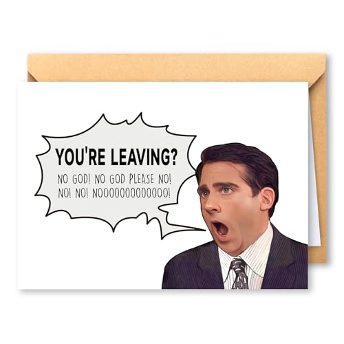 PTRUKD Funny Coworker Leaving Card - No God Please No Meme Illustration - Dramatic Screaming Boss...