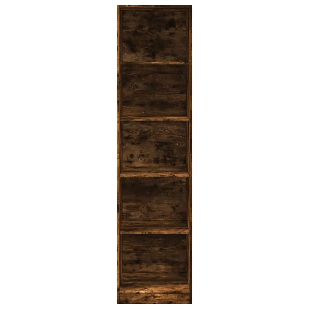 Szafa na ubrania, dąb wędzony, materiał drewnopochodny, 50 x 50 x 200 cm, z wkładanymi półkami i drążkiem na ubrania, nowoczesna, prosta szafa na ubrania do sypialni, pokoju gościnnego z
