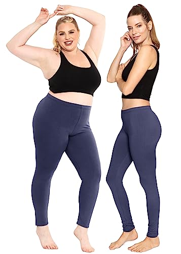 Image of STRETCH IS COMFORT Cotton Capri Leggings, Knee Length Pants, Plus Size