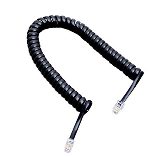 Combiné cordon Enroulé Téléphone Téléphone Cordon du combiné Câble pour 4P4C Enroulé spiralées Accessoire de téléphone fixe (Noir) Accueil Accessoires pour téléphones Cover