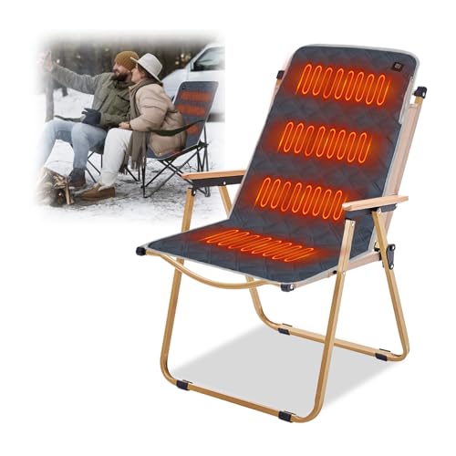 Elektrisch Beheizbare Heizkissen Wärmekissen,Beheiztes Sitzkissen, 45 x 90 cm Ultraweich Heizkissen für Campingstühle mit 3 Heizstufen, Tragebar USB 5V Heizsitzkissen für Stadion, Camping (Dunkelblau)