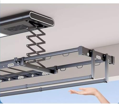 Electric Clothes Drying Rack with Remote Control - Automatic Balcony Hanger, Multifunctional Ceiling Rod for Intelligent Household Use (Color: A)