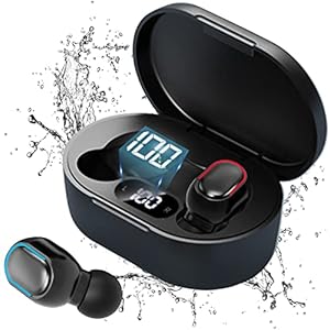 Draadloze Hoofdtelefoon Bluetooth Hoofdtelefoon, 5.0 Bluetooth Oortelefoon Hi-Fi Stereo Geluid Draadloze Oordopjes met Mic, LCD Display, Hoofdtelefoon Draadloze Sport Met Snel Opladen Case voor iOS Android