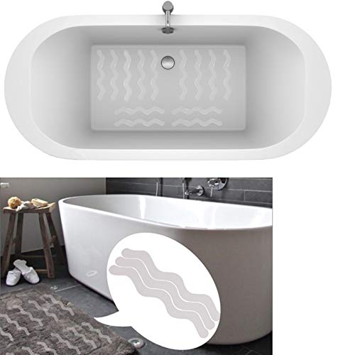 Tupalizy 24PCS Clear Bathtub Non Slip Stickers Anti Slip Tape Adhesive Strips Treads with Scraper for Shower Bathrooms Tubs Steps Stairs Slippery Floors Pools Kids Adults, 7 Inch