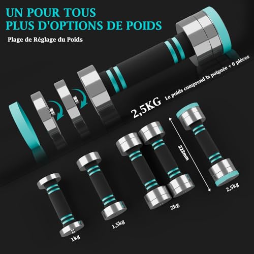 Haltères musculation réglables Dripex pour optimiser l'espace de sport - 4