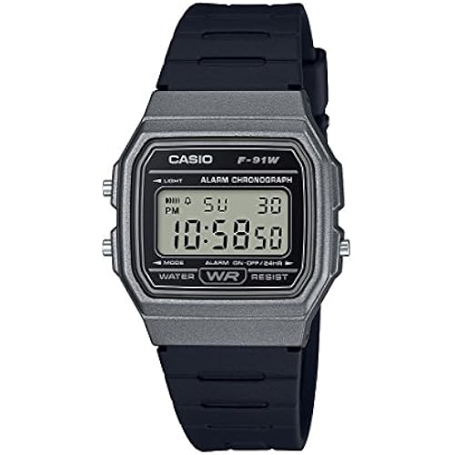 Casio F91W Series | Digital Watch | Water Resistant | LED Light | 1/100 SEC Stopwatch | Regular Time Keeping (HR, Min, SEC, PM, Date, Day) | Daily Alarm | Lightweight | 7 Year Battery