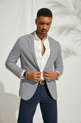 Image of PJ PAUL JONES Men's Casual Knit Blazer Suit Jackets Two Button Lightweight Unlined Sport Coat