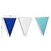 30 Ft Navy Silver Blue Party Decorations Pennant Banner Triangle Flag Royal Blue Silver Hanging Paper Bunting Garland for Birthday Baby Shower Wedding Ahoy Achor Nautical Pirate Theme Party Supplies
