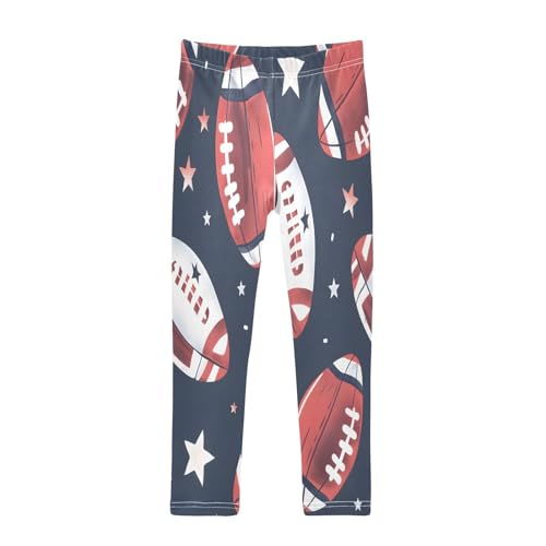 Toddler Girls Leggings Printed Yoga Pants Leggings Rugby Balls and Stars for Kids