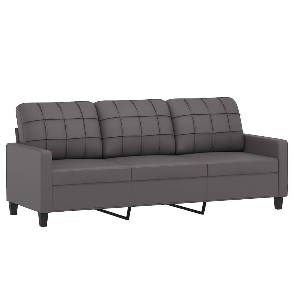 Gecheer Sofá de 3 Plazas Moderno, Cómodo y Estable, Color Gris, para Salón y Descanso