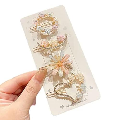 girl Set Metal Hairpin Star BB Clip Side Accessories 4 PCS (SU7_Chiku-4)
