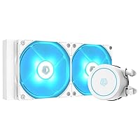 ID-COOLING AURAFLOW X 240 Snow CPU Water Cooler 12V RGB AIO Cooler 240mm CPU Liquid Cooler 2X120mm RGB Fan, Intel 115X/1200/2066, AMD AM4/AM5