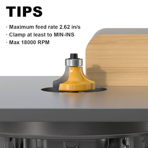Image of Roundover Router Bit 1 /4 Shank, 3 /8 inch Radius Round Over Router Bits, Router Bits Round Over for Edging Forming Rounding Woodworking Cutter