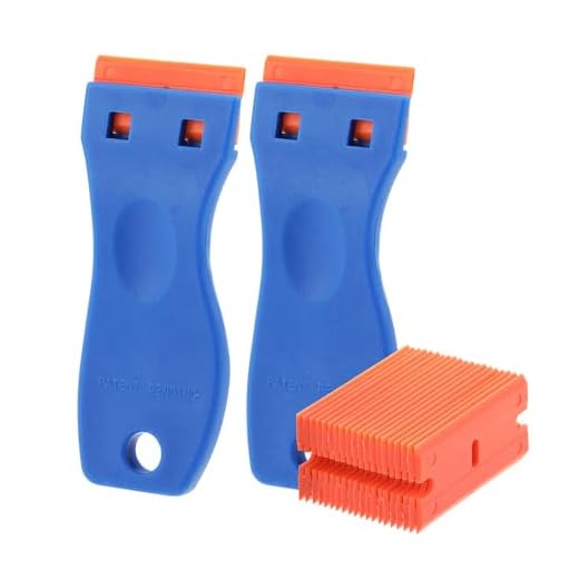 2 Pcs Plastic Razor Blade Scraper and 20 Pcs Blades, Sticker Remover Cleaning Scraper Tool for Decals Labels Paints