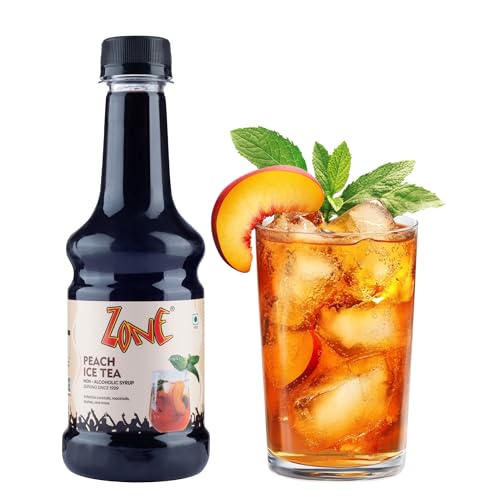 Image of Zone Peach Iced Tea Syrup 300ml | Fresh Natural Flavor for Mocktails, Cocktails, Lemonades, Iced Teas & More | 12+ Flavours